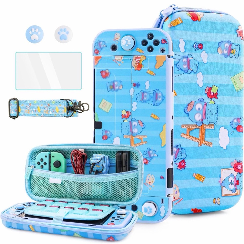 HYPERCASE Switch🎮OLED Carrying Case (Blue Fish🐟)